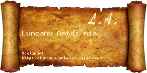 Luncanu Antónia névjegykártya